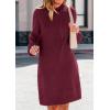 imagePRETTYGARDEN Womens Sweater Dress Fall Winter Casual Long Sleeve Pullover Chunky Knit Loose Oversized Hoodie Tunic SweatersWine Red