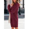 imagePRETTYGARDEN Womens Sweater Dress Fall Winter Casual Long Sleeve Pullover Chunky Knit Loose Oversized Hoodie Tunic SweatersWine Red