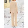imagePRETTYGARDEN Womens Winter 2 Piece Sweater Set Long Sleeve Quarter Zip Sweatshirt Wide Leg Pants Fall Outfits TracksuitBeige