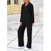 imagePRETTYGARDEN Womens Winter 2 Piece Sweater Set Long Sleeve Quarter Zip Sweatshirt Wide Leg Pants Fall Outfits TracksuitBlack