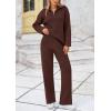 imagePRETTYGARDEN Womens Winter 2 Piece Sweater Set Long Sleeve Quarter Zip Sweatshirt Wide Leg Pants Fall Outfits TracksuitCoffee