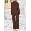 imagePRETTYGARDEN Womens Winter 2 Piece Sweater Set Long Sleeve Quarter Zip Sweatshirt Wide Leg Pants Fall Outfits TracksuitCoffee