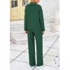 imagePRETTYGARDEN Womens Winter 2 Piece Sweater Set Long Sleeve Quarter Zip Sweatshirt Wide Leg Pants Fall Outfits TracksuitDark Green