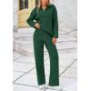 imagePRETTYGARDEN Womens Winter 2 Piece Sweater Set Long Sleeve Quarter Zip Sweatshirt Wide Leg Pants Fall Outfits TracksuitDark Green