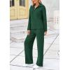 imagePRETTYGARDEN Womens Winter 2 Piece Sweater Set Long Sleeve Quarter Zip Sweatshirt Wide Leg Pants Fall Outfits TracksuitDark Green