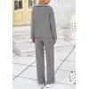 imagePRETTYGARDEN Womens Winter 2 Piece Sweater Set Long Sleeve Quarter Zip Sweatshirt Wide Leg Pants Fall Outfits TracksuitGrey