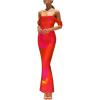 Orange Red Big Floral