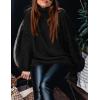 imagePRETTYGARDEN Womens 2025 Fall Turtleneck Oversized Sweaters Long Sleeve Chunky Knit Pullover Tops Winter Fashion ClothesBlack