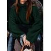 imagePRETTYGARDEN Womens 2025 Fall Turtleneck Oversized Sweaters Long Sleeve Chunky Knit Pullover Tops Winter Fashion ClothesDark Green