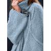 imagePRETTYGARDEN Womens 2025 Fall Turtleneck Oversized Sweaters Long Sleeve Chunky Knit Pullover Tops Winter Fashion ClothesLight Blue