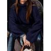 imagePRETTYGARDEN Womens 2025 Fall Turtleneck Oversized Sweaters Long Sleeve Chunky Knit Pullover Tops Winter Fashion ClothesNavy Blue