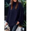 imagePRETTYGARDEN Womens 2025 Fall Turtleneck Oversized Sweaters Long Sleeve Chunky Knit Pullover Tops Winter Fashion ClothesNavy Blue