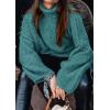 imagePRETTYGARDEN Womens 2025 Fall Turtleneck Oversized Sweaters Long Sleeve Chunky Knit Pullover Tops Winter Fashion ClothesTeal
