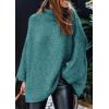 imagePRETTYGARDEN Womens 2025 Fall Turtleneck Oversized Sweaters Long Sleeve Chunky Knit Pullover Tops Winter Fashion ClothesTeal