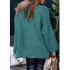 imagePRETTYGARDEN Womens 2025 Fall Turtleneck Oversized Sweaters Long Sleeve Chunky Knit Pullover Tops Winter Fashion ClothesTeal