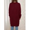 imagePRETTYGARDEN Fall Long Sleeve Cardigan Sweaters for Women 2025 Trendy Winter Open Front Loose Knitted Cardigans with PocketsWine Red