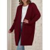 imagePRETTYGARDEN Fall Long Sleeve Cardigan Sweaters for Women 2025 Trendy Winter Open Front Loose Knitted Cardigans with PocketsWine Red