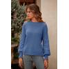 imagePRETTYGARDEN Womens Fall 2025 Pullover Sweater Casual Long Sleeve Loose Chunky Knit Tops Blouse Winter Fashion ClothingBlue