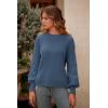 imagePRETTYGARDEN Womens Fall 2025 Pullover Sweater Casual Long Sleeve Loose Chunky Knit Tops Blouse Winter Fashion ClothingGrey Blue
