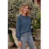 imagePRETTYGARDEN Womens Fall 2025 Pullover Sweater Casual Long Sleeve Loose Chunky Knit Tops Blouse Winter Fashion ClothingGrey Blue