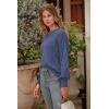 imagePRETTYGARDEN Womens Fall 2025 Pullover Sweater Casual Long Sleeve Loose Chunky Knit Tops Blouse Winter Fashion ClothingHaze Blue