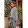 imagePRETTYGARDEN Womens Fall 2025 Pullover Sweater Casual Long Sleeve Loose Chunky Knit Tops Blouse Winter Fashion ClothingLight Grey