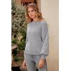 imagePRETTYGARDEN Womens Fall 2025 Pullover Sweater Casual Long Sleeve Loose Chunky Knit Tops Blouse Winter Fashion ClothingLight Grey