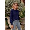 imagePRETTYGARDEN Womens Fall 2025 Pullover Sweater Casual Long Sleeve Loose Chunky Knit Tops Blouse Winter Fashion ClothingNavy