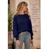 imagePRETTYGARDEN Womens Fall 2025 Pullover Sweater Casual Long Sleeve Loose Chunky Knit Tops Blouse Winter Fashion ClothingNavy