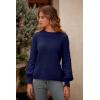imagePRETTYGARDEN Womens Fall 2025 Pullover Sweater Casual Long Sleeve Loose Chunky Knit Tops Blouse Winter Fashion ClothingNavy