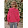 imagePRETTYGARDEN Womens Fall 2025 Pullover Sweater Casual Long Sleeve Loose Chunky Knit Tops Blouse Winter Fashion ClothingRose Red