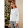 imagePRETTYGARDEN Womens Fall 2025 Pullover Sweater Casual Long Sleeve Loose Chunky Knit Tops Blouse Winter Fashion ClothingWhite
