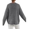 imagePRETTYGARDEN Womens Fall Long Sleeve Sweater Crew Neck Fuzzy Loose Fit Chunky Knit Pullover Sweaters Going Out TopsDark Grey