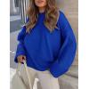 imagePRETTYGARDEN Womens Fall Oversized Sweaters Casual Crewneck Pullover Long Sleeve Fuzzy Chunky Knit Tops BlouseBlue