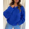 imagePRETTYGARDEN Womens Fall Oversized Sweaters Casual Crewneck Pullover Long Sleeve Fuzzy Chunky Knit Tops BlouseBlue