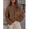 imagePRETTYGARDEN Womens Fall Oversized Sweaters Casual Crewneck Pullover Long Sleeve Fuzzy Chunky Knit Tops BlouseBrown
