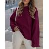 imagePRETTYGARDEN Womens Fall Oversized Sweaters Casual Crewneck Pullover Long Sleeve Fuzzy Chunky Knit Tops BlouseWine Red
