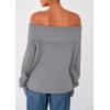imagePRETTYGARDEN Womens Off The Shoulder Sweater Long Sleeve Loose Knit Pullover Sweaters Fall Going Out TopsGrey