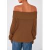 imagePRETTYGARDEN Womens Off The Shoulder Sweater Long Sleeve Loose Knit Pullover Sweaters Fall Going Out TopsKhaki