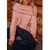 imagePRETTYGARDEN Womens Off The Shoulder Sweater Long Sleeve Tops 2025 Fall Loose Knit Pullover Sweaters Winter ClothesPink