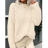imagePRETTYGARDEN Womens Sweaters 2025 Fall Long Sleeve Casual Crewneck Chunky Pullover Cute Knit Sweater Winter TopsBeige