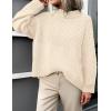 imagePRETTYGARDEN Womens Sweaters 2025 Fall Long Sleeve Casual Crewneck Chunky Pullover Cute Knit Sweater Winter TopsBeige