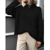 imagePRETTYGARDEN Womens Sweaters 2025 Fall Long Sleeve Casual Crewneck Chunky Pullover Cute Knit Sweater Winter TopsBlack