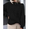 imagePRETTYGARDEN Womens Sweaters 2025 Fall Long Sleeve Casual Crewneck Chunky Pullover Cute Knit Sweater Winter TopsBlack