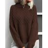 imagePRETTYGARDEN Womens Sweaters 2025 Fall Long Sleeve Casual Crewneck Chunky Pullover Cute Knit Sweater Winter TopsBrown