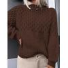 imagePRETTYGARDEN Womens Sweaters 2025 Fall Long Sleeve Casual Crewneck Chunky Pullover Cute Knit Sweater Winter TopsBrown
