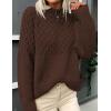 imagePRETTYGARDEN Womens Sweaters 2025 Fall Long Sleeve Casual Crewneck Chunky Pullover Cute Knit Sweater Winter TopsBrown