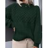 imagePRETTYGARDEN Womens Sweaters 2025 Fall Long Sleeve Casual Crewneck Chunky Pullover Cute Knit Sweater Winter TopsDark Green