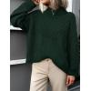 imagePRETTYGARDEN Womens Sweaters 2025 Fall Long Sleeve Casual Crewneck Chunky Pullover Cute Knit Sweater Winter TopsDark Green