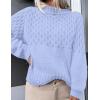imagePRETTYGARDEN Womens Sweaters 2025 Fall Long Sleeve Casual Crewneck Chunky Pullover Cute Knit Sweater Winter TopsLight Blue